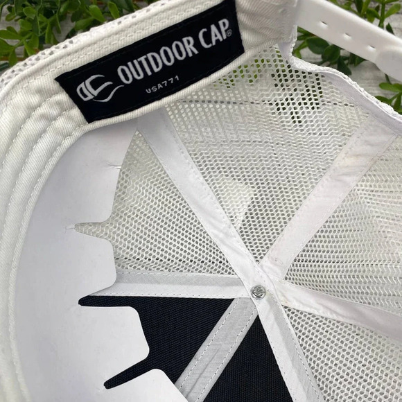 NEW USA Flag Leather Accent Mesh Back Trucker Cap OS - Picture 4 of 5